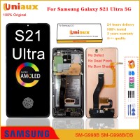 6.8 אינץ' AMOLED LCD מקורי עבור Samsung Galaxy S21 Ultra G998B G998F G998U G998W תצוגת LCD