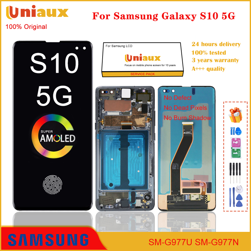 6,7″Original AMOLED für Samsung Galaxy S10 5G G977 G977N G977U LCD Display