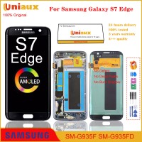 Display LCD AMOLED originale da 5,5 pollici per Samsung Galaxy S7 edge G935F G935FD