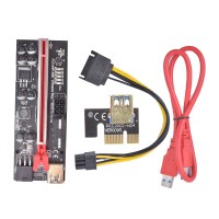 VER009S Plus PCI-E Riser Card 009S PCIE 1X to 16X Extender 6Pin Power 30CM 60CM 100CM USB 3.0 Cable for Graphics Card