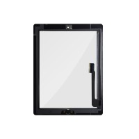 Reemplazo de la pantalla táctil de la tableta Cristal frontal LCD con botón de inicio para iPad 3 (2012) A1416 A1403 A1430 Negro