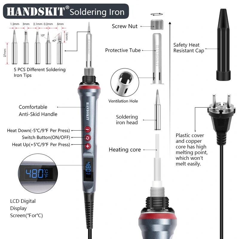 Handskit 90W LED Digital Soldering Iron Kit-4