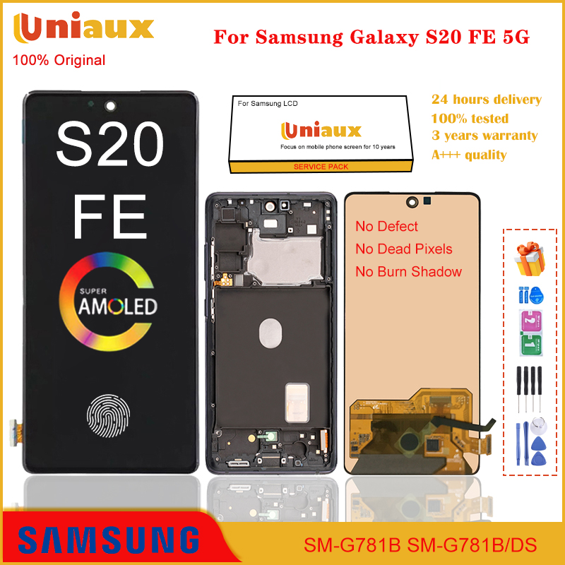 6.5″ Original AMOLED For Samsung Galaxy S20 FE 5G LCD S20 Fan Edition G780F G781F S20 Lite LCD
