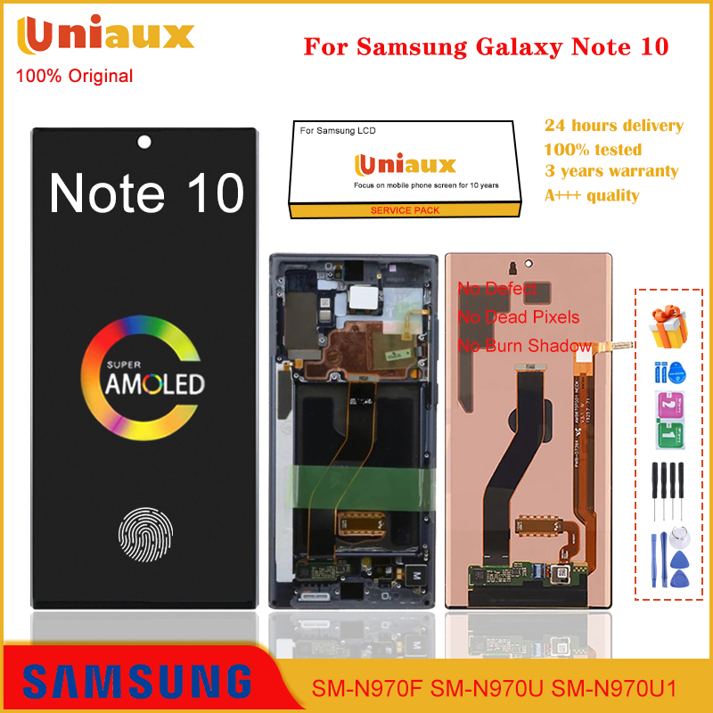 6.3” Original AMOLED For Samsung Galaxy Note 10 N970 N9700 LCD Display