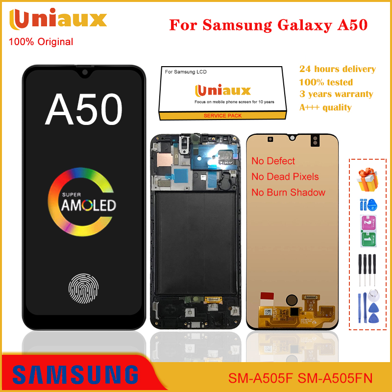 Original Super AMOLED For Samsung Galaxy A50 LCD SM-A505FN/DS A505F/DS A505 LCD Display